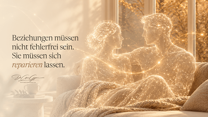 Goldene Illustration eines Paares über Vergeben, Entschuldigen und Versöhnung in langjährigen Beziehungen.